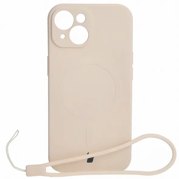 Bizon Case Silicone Magnetic Apple iPhone 15 beige