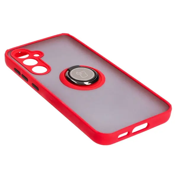 Bizon Case Hybrid Ring Samsung Galaxy S23 FE smoky with a red frame