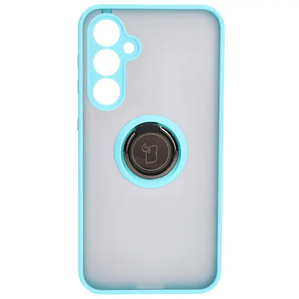 Bizon Case Hybrid Ring Samsung Galaxy S23 FE smoky with a light blue frame