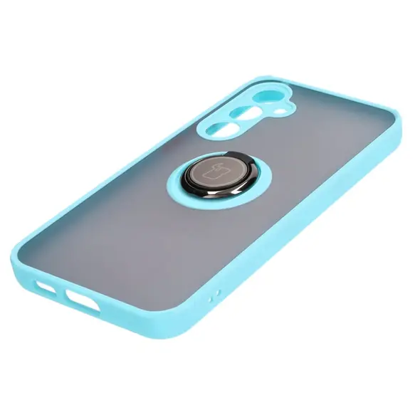 Bizon Case Hybrid Ring Samsung Galaxy S23 FE smoky with a light blue frame