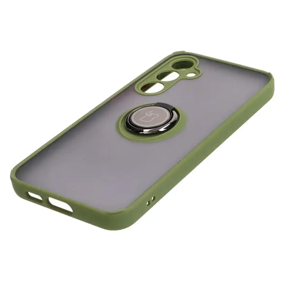 Bizon Case Hybrid Ring Samsung Galaxy S23 FE smoky with a green frame