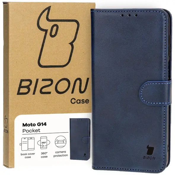 Bizon Case Pocket Motorola Moto G14 navy blue