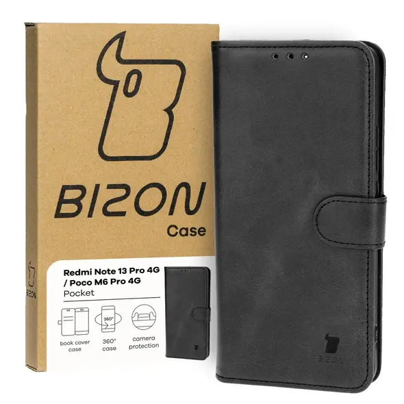 Bizon Case Pocket Xiaomi Poco M6 Pro 4G / Xiaomi Redmi Note 13 Pro 4G black