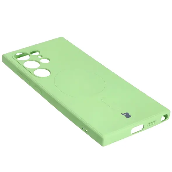 Bizon Case Silicone Magnetic Sq Samsung Galaxy S24 Ultra light green