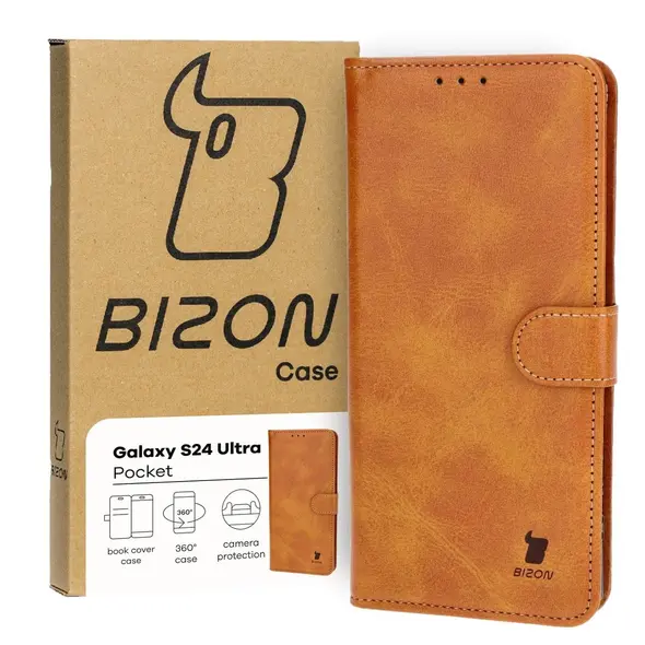 Bizon Case Pocket Samsung Galaxy S24 Ultra brown