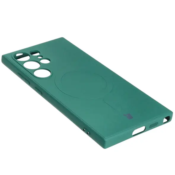 Bizon Case Silicone Magnetic Sq Samsung Galaxy S24 Ultra dark green