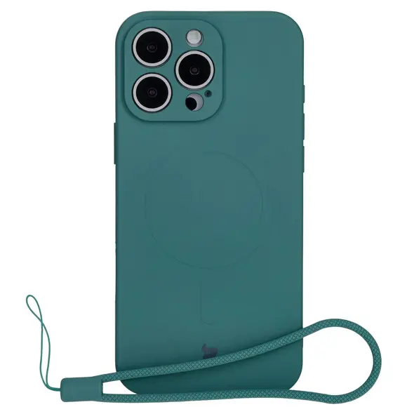 Bizon Case Silicone Magnetic Apple iPhone 16 Pro dark green