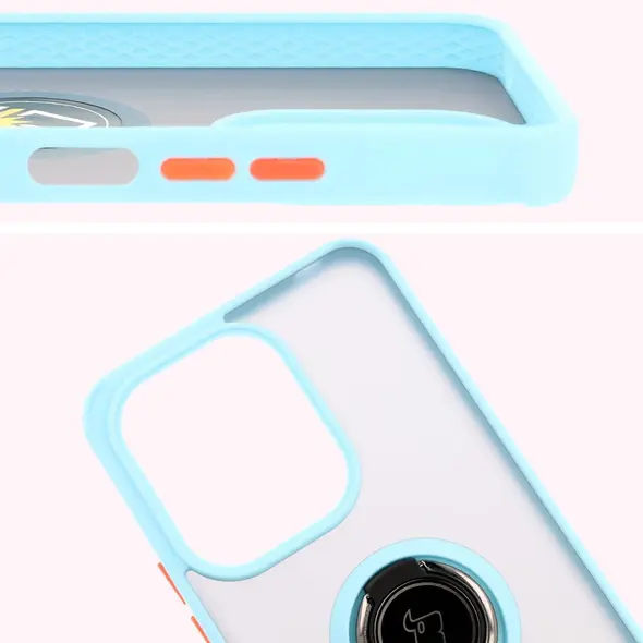 Bizon Case Hybrid Ring Xiaomi Redmi 13 4G smoky with a light blue frame