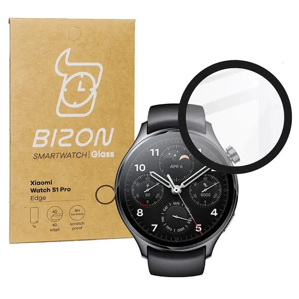 Bizon Glass Watch Edge Hybrid Xiaomi Watch S1 Pro black