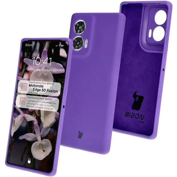 Bizon Soft Case Motorola Edge 50 Fusion purple