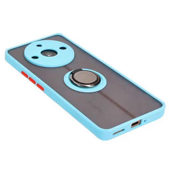 Bizon Case Hybrid Ring Realme 11 Pro / 11 Pro+ smoky with a light blue frame