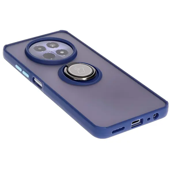 Bizon Case Hybrid Ring Realme 12 / 12x smoky with a navy blue frame