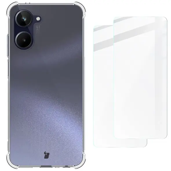 Bizon Case Clear Pack case + 2x screen glass Realme 10 4G clear