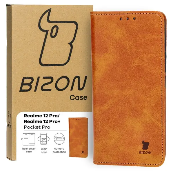 Bizon Case Pocket Pro Realme 12 Pro / 12 Pro+ brown