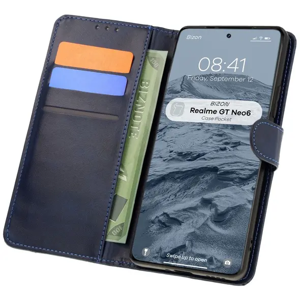 Bizon Case Pocket Realme GT 6 / 6T / Neo 6 / Neo 6 SE navy blue