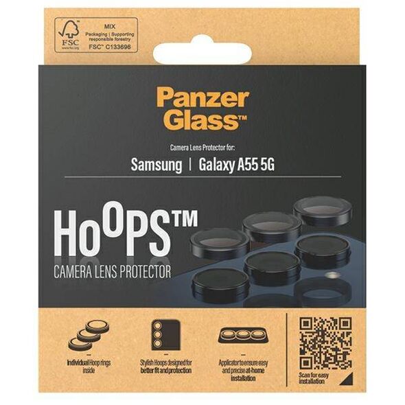 Tempered Glass for Camera SAMSUNG GALAXY A55 5G PanzerGlass Camera Protector (1227) black 5711724012273