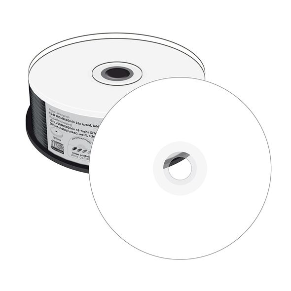 MediaRange CD-R 700MB|80min 52x speed, inkjet fullsurface printable, black dye, Cake 25 (MR241) έως 12 άτοκες Δόσεις