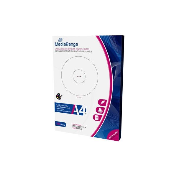MediaRange Labels for CD/DVD/BD 41-118mm Matte (100 Pack) (MRINK131) έως 12 άτοκες Δόσεις