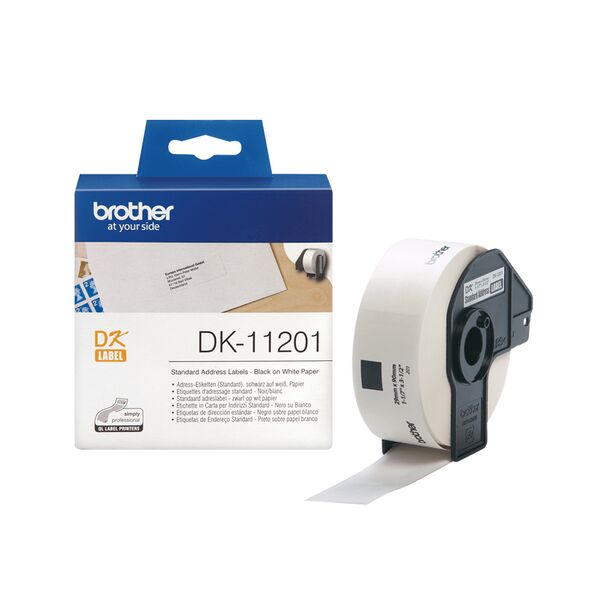 Brother DK-11201 Label Roll – Black on White, 29mm x 90mm (DK11201) (BRODK11201) έως 12 άτοκες Δόσεις