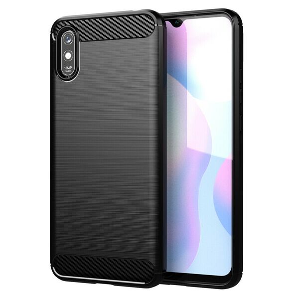 Techsuit Husa pentru Xiaomi Redmi 9A / Redmi 9AT - Techsuit Carbon Silicone - Black 5949419059818 έως 12 άτοκες Δόσεις