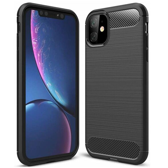 Techsuit Husa pentru iPhone 12 mini - Techsuit Carbon Silicone - Black 5949419061996 έως 12 άτοκες Δόσεις