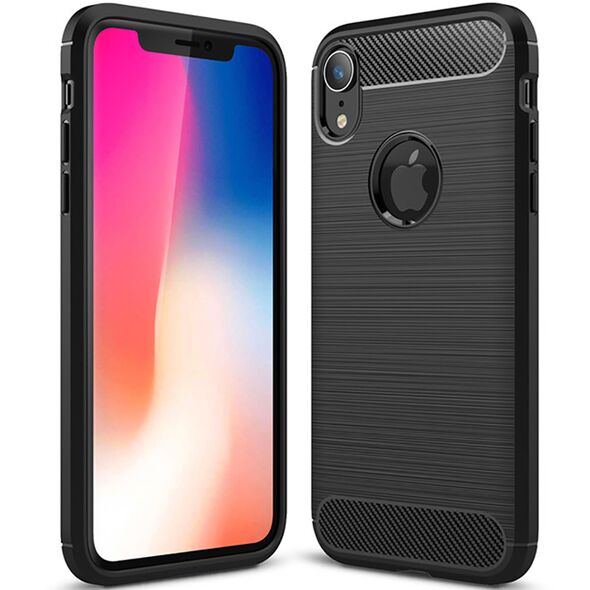 Techsuit Husa pentru iPhone XR - Techsuit Carbon Silicone - Black 5949419062054 έως 12 άτοκες Δόσεις