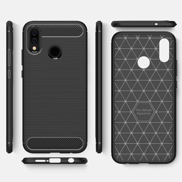 Techsuit Husa pentru Huawei P20 Lite - Techsuit Carbon Silicone - Black 5949419061859 έως 12 άτοκες Δόσεις