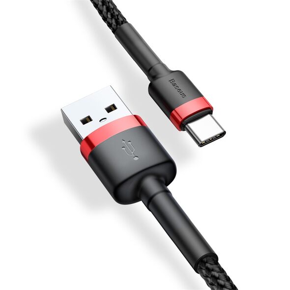 Baseus Cablu de Date USB Type-C, 2A, 3m - Baseus Cafule (CATKLF-U91) - Red Black 6953156296350 έως 12 άτοκες Δόσεις