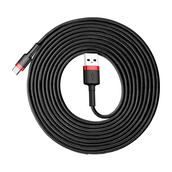 Baseus Cablu de Date USB Type-C, 2A, 3m - Baseus Cafule (CATKLF-U91) - Red Black 6953156296350 έως 12 άτοκες Δόσεις