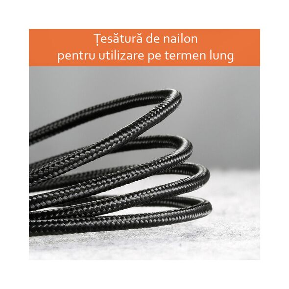 Baseus - Cafule Cable Usb For Micro 2.4A 0.5M - Gray Black 6953156280304 έως 12 άτοκες Δόσεις