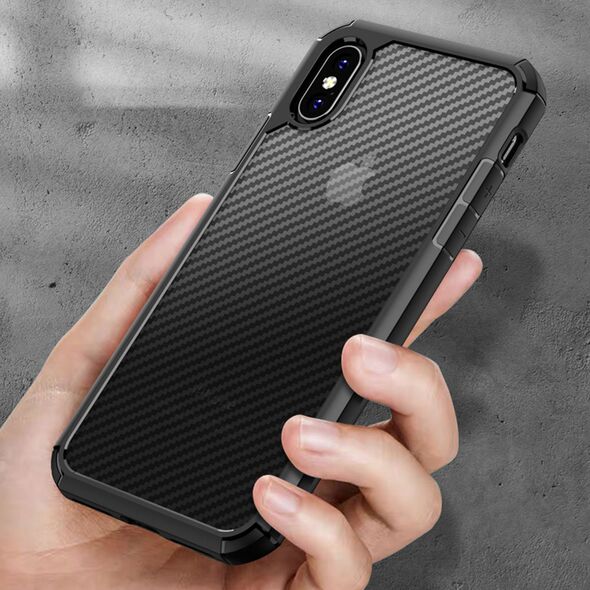 Techsuit Husa pentru Iphone X / XS - Techsuit Carbon Fuse - Black 5949419058811 έως 12 άτοκες Δόσεις