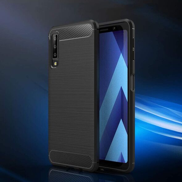 Techsuit Husa pentru Samsung Galaxy A7 2018 - Techsuit Carbon Silicone - Black 5949419058484 έως 12 άτοκες Δόσεις