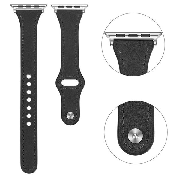 Techsuit Curea dama pentru Apple Watch 1/2/3/4/5/6/7/8/SE/SE 2/Ultra (42/44/45/49mm) - Techsuit Watchband (W033) - Black 5949419019621 έως 12 άτοκες Δόσεις