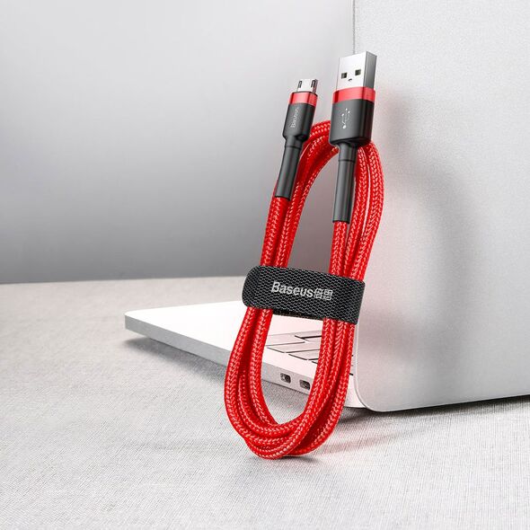Baseus Cablu de Date USB la Micro-USB, 1.5A, 2m - Baseus Cafule (CAMKLF-C09) - Red 6953156280359 έως 12 άτοκες Δόσεις