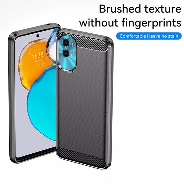 Techsuit Husa pentru Motorola Moto E22s - Techsuit Carbon Silicone - Negru 5949419014480 έως 12 άτοκες Δόσεις