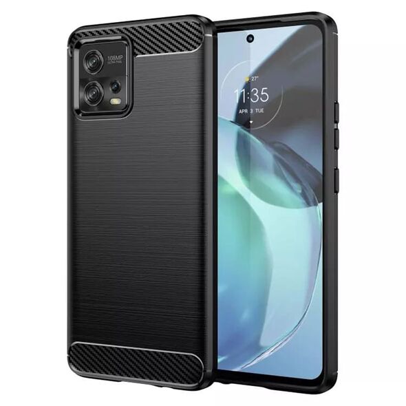 Techsuit Husa pentru Motorola Moto G72 - Techsuit Carbon Silicone - Black 5949419012639 έως 12 άτοκες Δόσεις