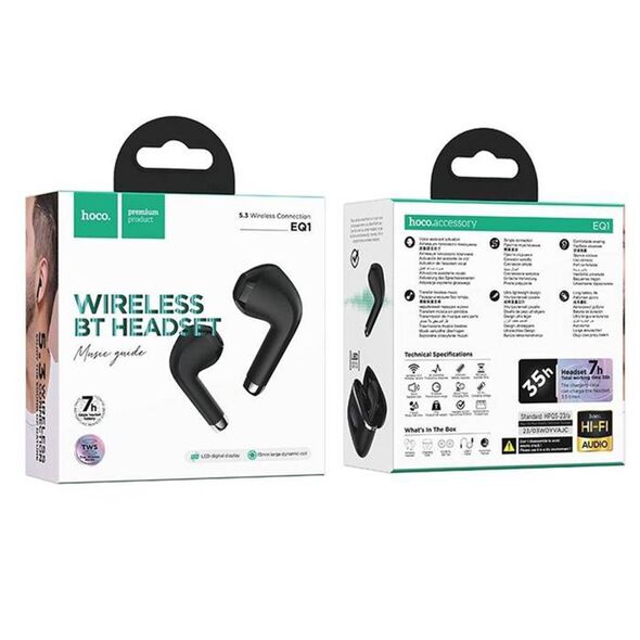 Hoco Hoco - Wireless Headset (EQ1) - TWS, Bluetooth 5.3, LED Digital Display - Black 6931474798497 έως 12 άτοκες Δόσεις