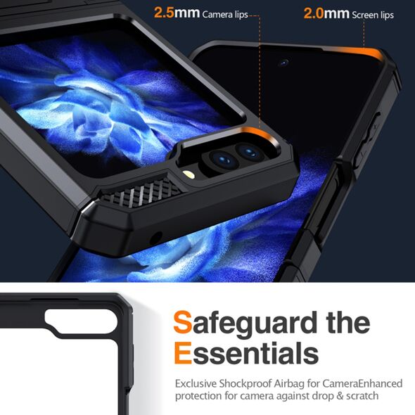 Techsuit Husa pentru Samsung Galaxy Z Flip5 - Techsuit Hybrid Armor Kickstand - Black 5949419067950 έως 12 άτοκες Δόσεις