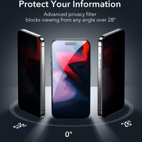 ESR Folie pentru iPhone 15 Pro - ESR Screen Shield - Privacy 4894240174487 έως 12 άτοκες Δόσεις