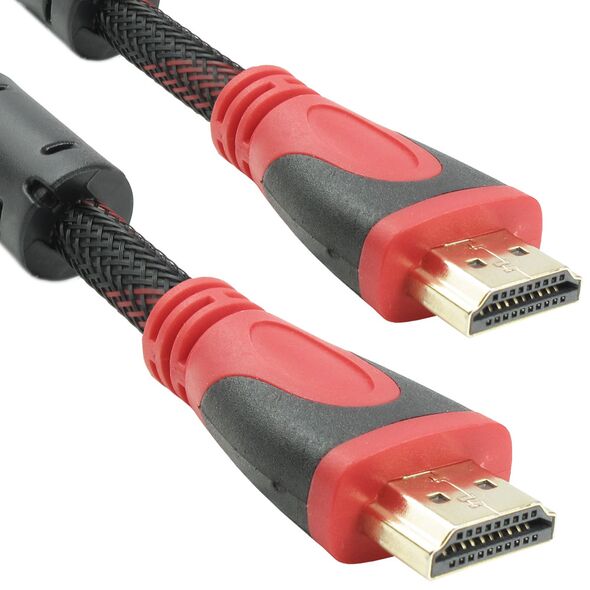 Καλώδιο HDMI Μ/Μ DeTech, 1.3m, Πλεξούδα και Φερριτή - 18018