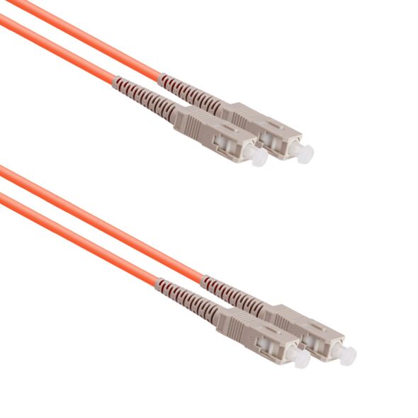 Fiber patch cable DeTech, SC-SC, UPC, Multimode, Duplex, 10m, Orange - 18337