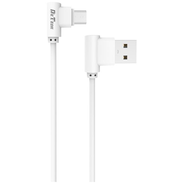 Kαλώδιο δεδομένων DeTech DE-21M, Micro USB, 1.0m, λευκό - 14129