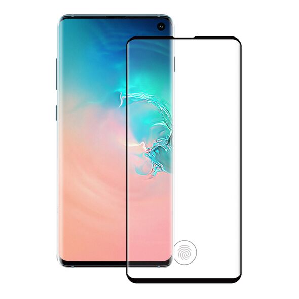 Fullscreen tempered glass No brand, Για Samsung Galaxy S10, 6D, Full glue, 0.3mm, Μαυρο - 52522