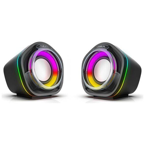 Ηχεία Aula N-107, 2x3W, USB, RGB, Μαυρο - 22186