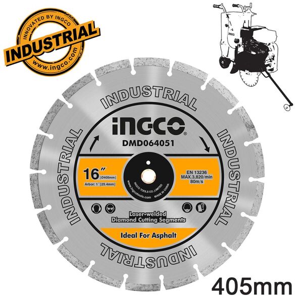 Ingco Διαμαντόδισκος Ασφάλτου φ 405mm Dmd064051 έως 12 Άτοκες Δόσεις