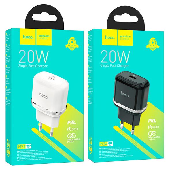 HOCO - N24 Victorious TRAVEL FAST CHARGER Type C PD 20W WHITE HOC-N24-W 69025 έως 12 άτοκες Δόσεις