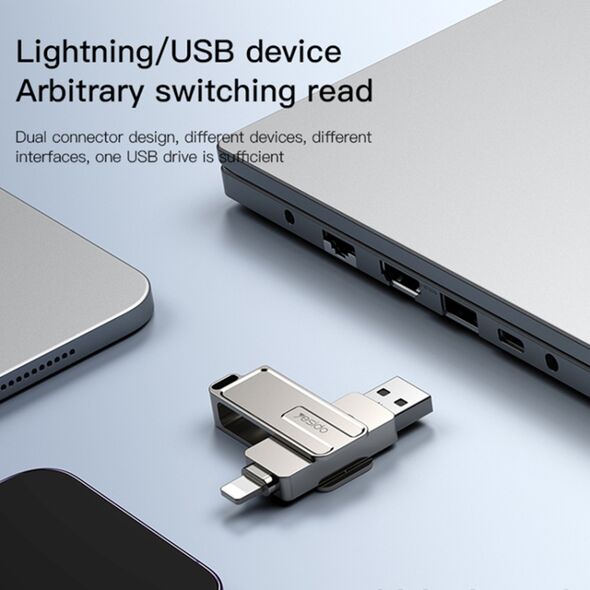 Yesido Yesido - Memory Stick (FL16) - OTG, USB, Lightning, 5Gbps, 128GB - Silver  έως 12 άτοκες Δόσεις