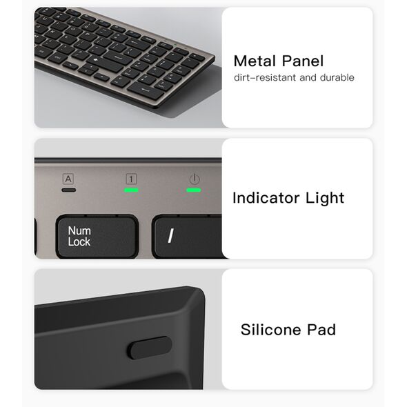 Yesido Yesido - Wireless Keyboard (KB10) - 2.4G Connection, for Laptops, Tablets, Windows, Mac, Linux - Grey  έως 12 άτοκες Δόσεις