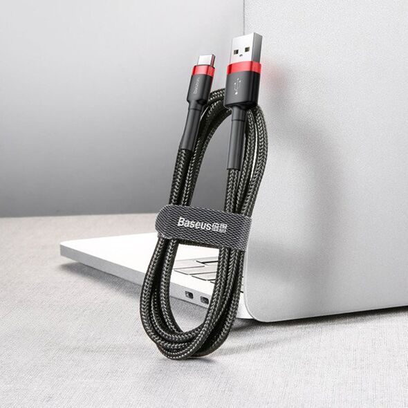 Baseus Cablu USB la Type-C, 2A, 2m - Baseus Cafule (CATKLF-F91) - Red / Black 6953156278332 έως 12 άτοκες Δόσεις