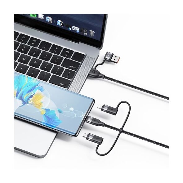 USAMS Usams - Data Cable 6in1 U85 (US-SJ645) - Fast Charging PD100W, USB, Type-C to Lightning, Micro-USB, USB-C, 1.2m - Purple 6958444906485 έως 12 άτοκες Δόσεις
